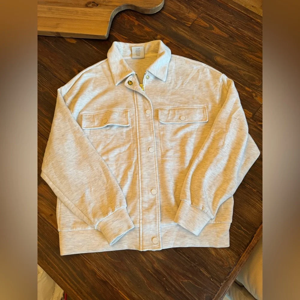 Varley- Double Soft Ivory Snap Down Longsleeve Elizabeth Jacket - Picture 6 of 7